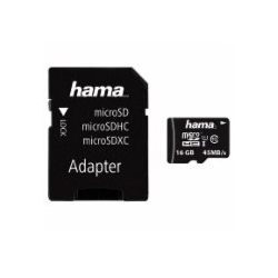 Hama karta micro SDHC 16GB C10 45MBS, adapter